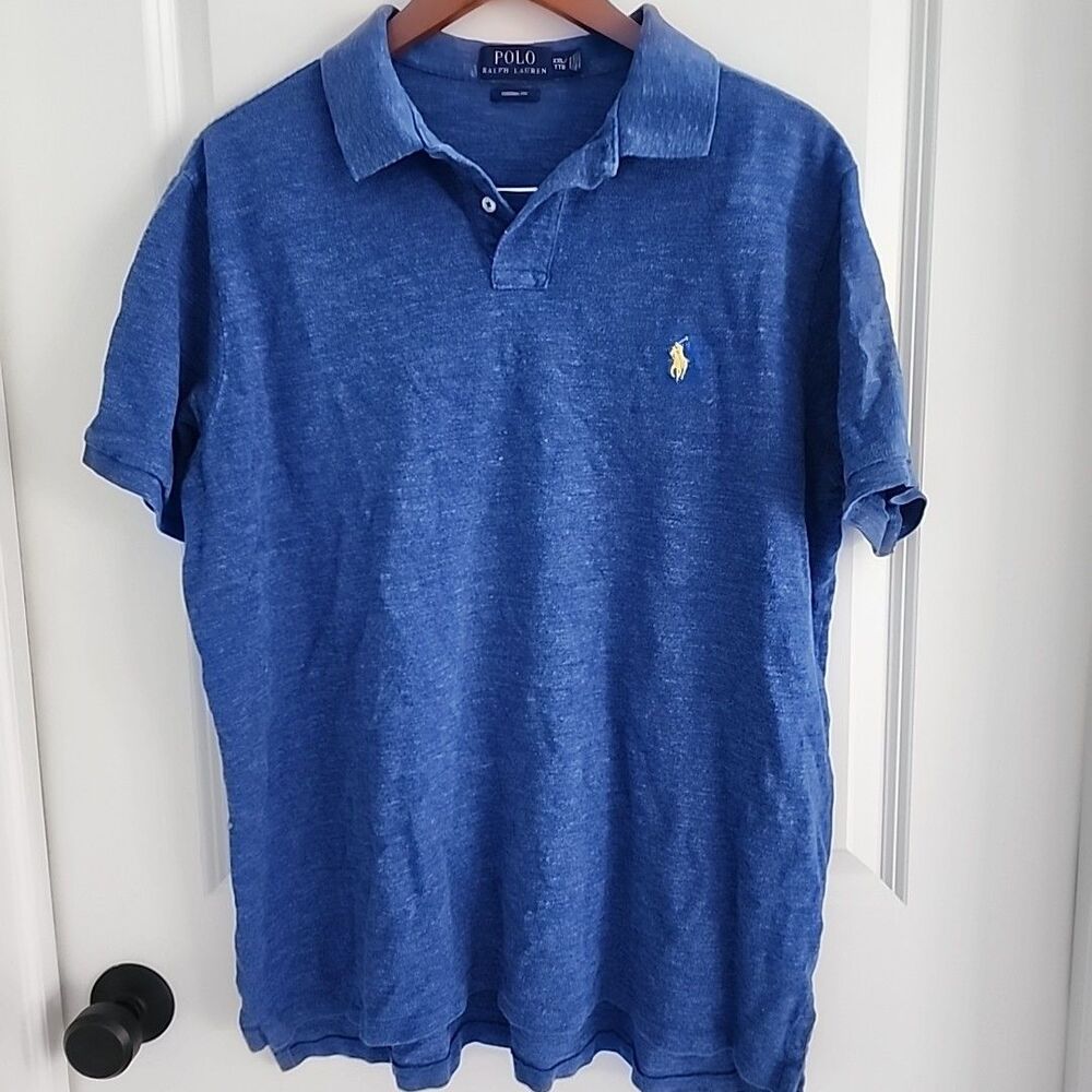 Polo Ralph Lauren Polo Shirt Men Size XXL Blue Pony Logo Short Sleeve Custom Fit